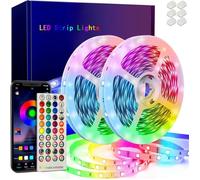 Ruban LED 20M RVB 320-Bleutooth Bande LED avec télécommande 44 touches + Contrôlé par APP du Smartphone