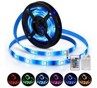 Ruban LED, 2M Bande LED 60 LEDs IP65 Étanche 16 couleurs et 4 modes avec télécommande