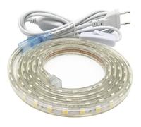 Ruban LED 3M très lumineux 220V interrupteur 5050 IP65 étanche blanc chaud