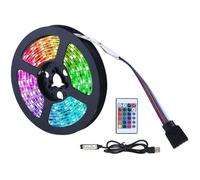 Ruban LED 4M, Bande LED Lumineuse USB Couleur Néon 120LEDS Et 16RGB, Télécommande à 24 Touches 4 Modes Dynamiques