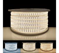 Ruban LED 50M 220V Fin Recoupable Double Rangée 9W/m IP65 2835 180LED/m - Blanc Neutre 4000K - 5500K