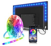 Ruban LED 5M, Ruban LED Bluetooth Ambiance TV, Bande LED Lumière Auto-adhésif avec Télécommande et App, Synchronisation 5M Rgb
