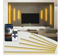 Ruban LED 6 LED Bluetooth SHUNLEE pour Panneau Acoustique Bois, Blanc Chaud 2700K pour Muraux et Armoires