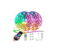 Ruban led,bande led 20m 5050 rgb 600 leds,kit de bande led multicolore avec télécommande ir, contrôlé par app du smartphone bande led lumineuse pour
