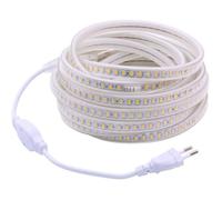 Ruban LED Blanc Etanche 220V , SMD 5730 120led/m Lumiere LED 5m Exterieur Bande avec prise EU pas besoin de transformateur (Blanc,