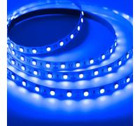Ruban LED Bleu 12V, 5M Bande LED Decoupable, Bandeau Lumineuse Dimmable | 300 LEDs 5050 SMD Autocollant Flexible Stripe pour Interieur Cuisine Escalier Chambre Gaming Rétroéclairage TV Extérieur Déco