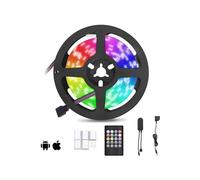 Ruban LED Bleutooth 5M 5050 RGB Bande 150 LEDs Multicolore 28 Modes IP65 Etanche, Dimmable, Peut-Découpé