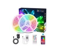Ruban LED Bluetooth 20M / 600 LEDs, Dingfly5050 Kit de Bande LED RGB 2×10M 65.6Ft Musique Sync Contrôlé par APP du Smartphone avec Récepteur IR