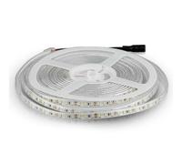 Ruban LED bobine de 5 mètres 8 W au mètre ruban lumineux SMD 3528 Couleur de la lumière blanche Noël 4000 K pour extérieur avec bande adhésive et couverture en silicone, alimenté à 12 V.