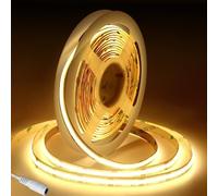 Ruban LED COB 10m,Fosingut 24V 8mm Bande Chambre Blanc Chaud 3000K,320LEDs/m CRI90+ Flexible Lumiere Gaming Adhésif Rubans à LED pour TV,Cuisine,Armoire,Miroir,Fête,DIY Maison Décor(Seule Bandeau COB)