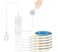 Ruban LED COB 12V 6en1 Dimmable, 6 × 1M Blanc Chaud, Capteur Tactile et Balayage Main Invisible, Installation Parallèle, Lumière Uniforme sans Point Lumineux,Panneau Acoustique et Armoire à Vin