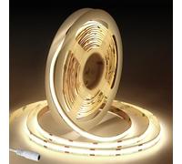 Ruban LED COB 5m,Fosingut DC12V 8mm Bande Chambre Blanc Neutre 4000K,480LEDs/m CRI90+ Flexible Fancy Lumiere Gaming Adhésif Rubans à LED pour TV,Cuisine,Maison Décor Intérieure,DIY(Seule Bandeau COB)