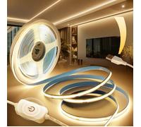 Ruban Led Cob Usb 5M Autocollant Tv Blanc Chaud 3000K 5V,Dimmable Densité 320Leds/M Largeur 8Mm Bande Lumineuse Led Cob Flex[CA92]