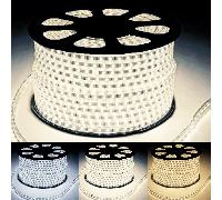 Ruban LED Fin 50M 220V Recoupable 20cm IP65 2835 120LED/m - Blanc Froid 6000K - 8000K