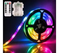 Ruban LED, LED Chambre 300CM, Bande LED Lumineuse Contrôlé, Lumiere Led avec Télécommande, Batterie Bandeau Led Decoration, Résistant à l'eau LED Chambre Decoration pour Maison Cuisine, Mariage, Fête