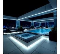 Ruban LED Néon Dimmable 220V BOBINE 50m Blanc Froid Semi-Circulaire 180deg 7.5W/m Coupe 100cm IP67 6000K Blanc froid