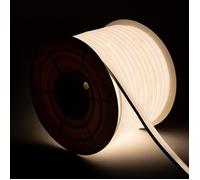 Ruban LED Néon Dimmable 220V BOBINE 50m Blanc Neutre Semi-Circulaire 180deg 7.5W/m Coupe 100cm IP67 Blanc neutre