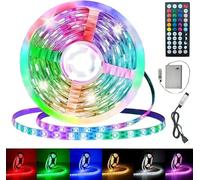 Ruban LED Pile, 3M Ruban LED Auto Adhésif,Télécommande,Synchronisation Musicale Bluetooth,Minuterie, Intensité Variable,Changement Couleur,Découpable,Idéal pour Décoration Votre Salle Fête