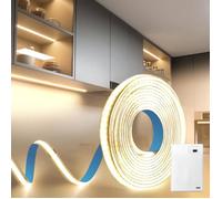 Ruban Led Pile Cob 1M 4000K Blanc Naturel 320Leds/M 5V Alimentée À Batterie Bande Led Autocollant Flexible Éclairage Découpa[EA51]