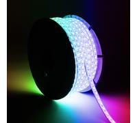Ruban Led Rgb 220v Smd 60 Led/M Bobine 50m 15w/M Silicone Flex Largeur 12mm Coupe 100cm Ip67 Télécommande Rf