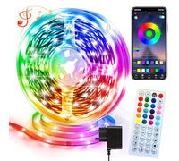 Ruban LED RGB 24V - Bande Lumineuse Télécommande et APP, 3600 Lm, Multicolore, Réglable, Facile à Installer - Synchronisation de la Musique, Éclairage, Salon, Gaming, Fêtes (30 mètres)