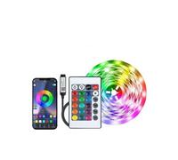 Ruban LED RGB 5050 - 2 mètre (12 LEDs) - Alimentation 5V USB + Bluetooth & Télécommande 24 boutons