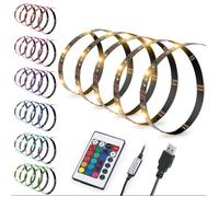Ruban LED RGB Bandeaux LED Flexible Bande lumineuse Lumière Ambiance USB Multicouleur Pour Télévision Ecran 2M 60leds