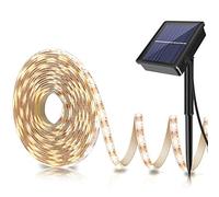 Ruban LED Solaire Guirlande Lumineuse,KINGCOO Etanche 5m 150LED Bande Décoratifs Solaires Lumière de Corde 8 Modes Intérieur Extérieur pour Maison Jardin Mariage Soirée Fête Nöel (Blanc Chaud)