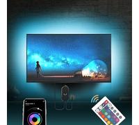 Ruban LED TV 4M, Bande LED Avec Télécommande APP, Synchroniser avec Rythme de Musique, LED RGB USB, pour 56"-75" TV, PC Fête, etc