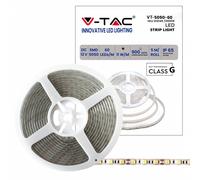 V-TAC Ruban LED VT-5050 Extérieur IP65 5m SMD5050 60LED/m 11W/m 3000K Blanc chaud 12V