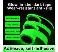 Ruban lumineux ruban lumineux vert avertissement lumière au sol stockage escalier anti-dérapant autocollant réfléchissant ruban Fluorescent 1cm-3M