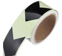 Ruban Lumineux Vert en PVC Flèches pour Guidage Nocturne | Signalisation Haute Visibilité, Effet Lumineux, pour Marches, Couloirs et Routes, Noir et Vert
