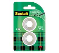 Ruban Magic invisible Scotch spécial mini-dévidoir longueur 7,5 m - Blister de 2