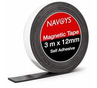 Ruban magnétique autocollant de 3 mètres - 12 mm de large, bandes magnétiques, faciles à couper, idéal pour les surfaces planes, tableau blanc, organisation du réfrigérateur, fenêtres