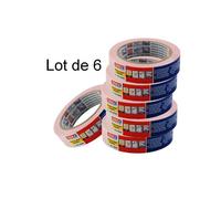 tesa Ruban de masquage Crêpe 4333 Sensitiv – rose clair 25 mm x 50 m – Pack de 6
