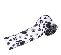 Ruban métallique en polyester avec empreintes de pattes de chien - 6 cm x 4,6 m - Pour décoration de fête sur le thème des animaux de compagnie - Nœuds d'emballage et décorations de vacances - Marron