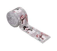 Ruban Noël armé 5 m x 5 cm Décoration Emballage Loisirs Créatifs Bordure | Ruban Noël armé pour Fête Couronne Bouquet Nœuds Cheveux Gâteau Pâtisserie Ornements Mariage Gris
