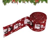 Ruban Noël armé 5 m x 5 cm Décoration Emballage Loisirs Créatifs Bordure | Ruban pour Sapin de Noël pour Fête Couronne Bouquet Nœuds Cheveux Gâteau Pâtisserie Ornements Mariage Rouge