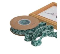 Ruban ondulé en forme de fleur camélia, 20 Yards, 2.5/4cm, for emballer des Bouquets, ornements de cheveux avec nœud, décoration artisanale de mariage, DIY(Green,Wide-4cm)