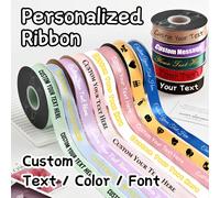 Ruban personnalisé avec texte 2/5/10/20 mètres, ruban de satin personnalisé de 2 cm de large, texte doré, ruban de soie coloré pour les loisirs créatifs, la fabrication de nœuds, la décoration de mari