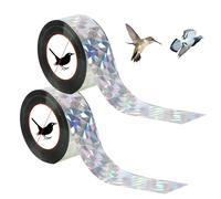 Ruban Répulsif pour Oiseaux en 2-Pack - Bande Double Face Réfléchissante Détournant Les Mouettes, Corbeaux et Autres - pour Jardins, Vergers et Fermes, 2,4cm x 80m Chaque