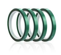 Ruban Résistant à la Chaleur 4pcs 10 mm x 33 m Ruban Adhésif Haute Température Rubans de Presse à Chaud Rubans Chauffants Ruban Isolant Transparent pour Presse à Sublimation (Vert)