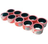RUBAN RUBALISE ROUGE BLANC 100 M X 50 MM 203504