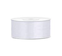 Ruban satin blanc 2,5 cm x 25 m - Blanc