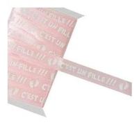 ruban satin c'est une fille !!! 5m - RU386 Rose G