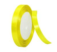 Ruban Satin Jaune Citron Fin 10mm,91m Polyester Ruban Satin,Ruban Cadeau Emballage,Ruban Noel Ruban Tissu pour Ballon,Couture,Nœuds,Artisanat,Bouquet,Décoration de Mariage,Voitures,Anniversaire,Gâteau
