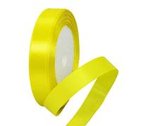 Ruban Satin Jaune Citron Fin 15mm,91m Polyester Ruban Satin,Ruban Cadeau Emballage,Ruban Noel Ruban Tissu pour Ballon,Couture,Nœuds,Artisanat,Bouquet,Décoration de Mariage,Voitures,Anniversaire,Gâteau