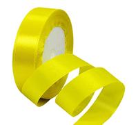 Ruban Satin Jaune Citron Fin 25mm,91m Polyester Ruban Satin,Ruban Cadeau Emballage,Ruban Noel Ruban Tissu pour Ballon,Couture,Nœuds,Artisanat,Bouquet,Décoration de Mariage,Voitures,Anniversaire,Gâteau