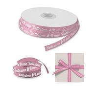 Ruban satin pour bonbonnières baptême fille 45 m x 1 cm rose avec inscription Mon baptême - Ruban pour bonbonnières pour fille - Décorations décoration décoration décoration originale