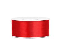 Ruban satin rouge 2,5 cm x 25 m - Rouge